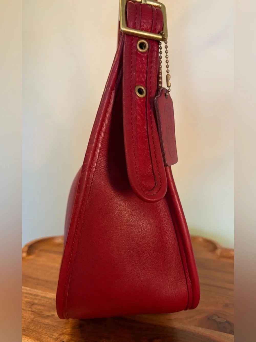 Vintage COACH Red Janice Legacy Zip Red Leather Crossbody 9950 RARE EUC - Picture 10 of 17